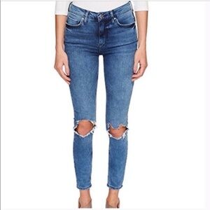 Free People High Rise Busted Knee Jeans Size 28